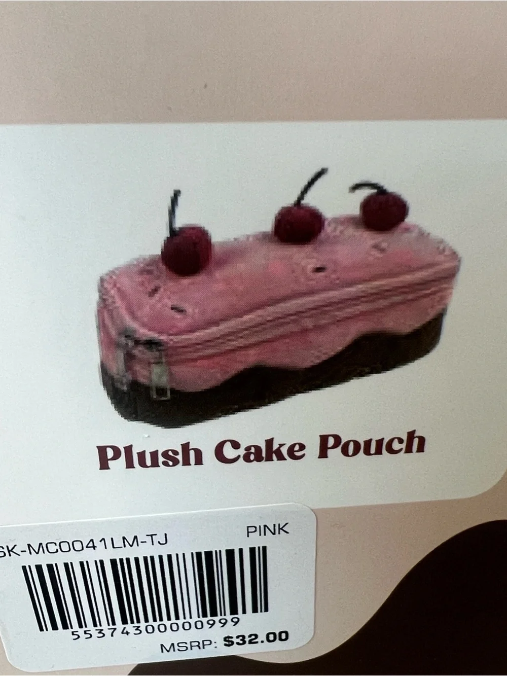 NWT Moon Cake Cherry Plush Pouch & Socks